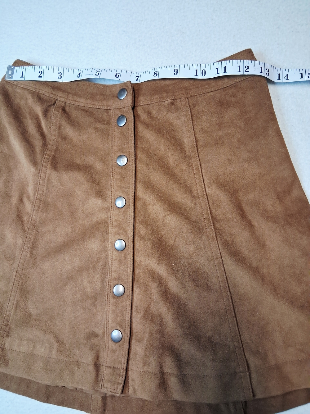 Abercrombie & Fitch Suede-Look Brown A-Line Skirt - Picture 2 of 10